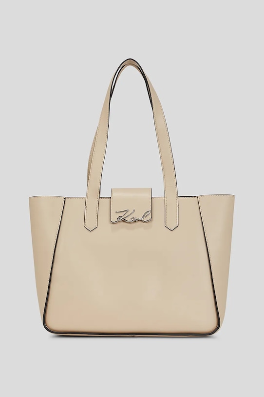 

Кожаная сумка K/SIGNATURE Karl Lagerfeld, бежевый