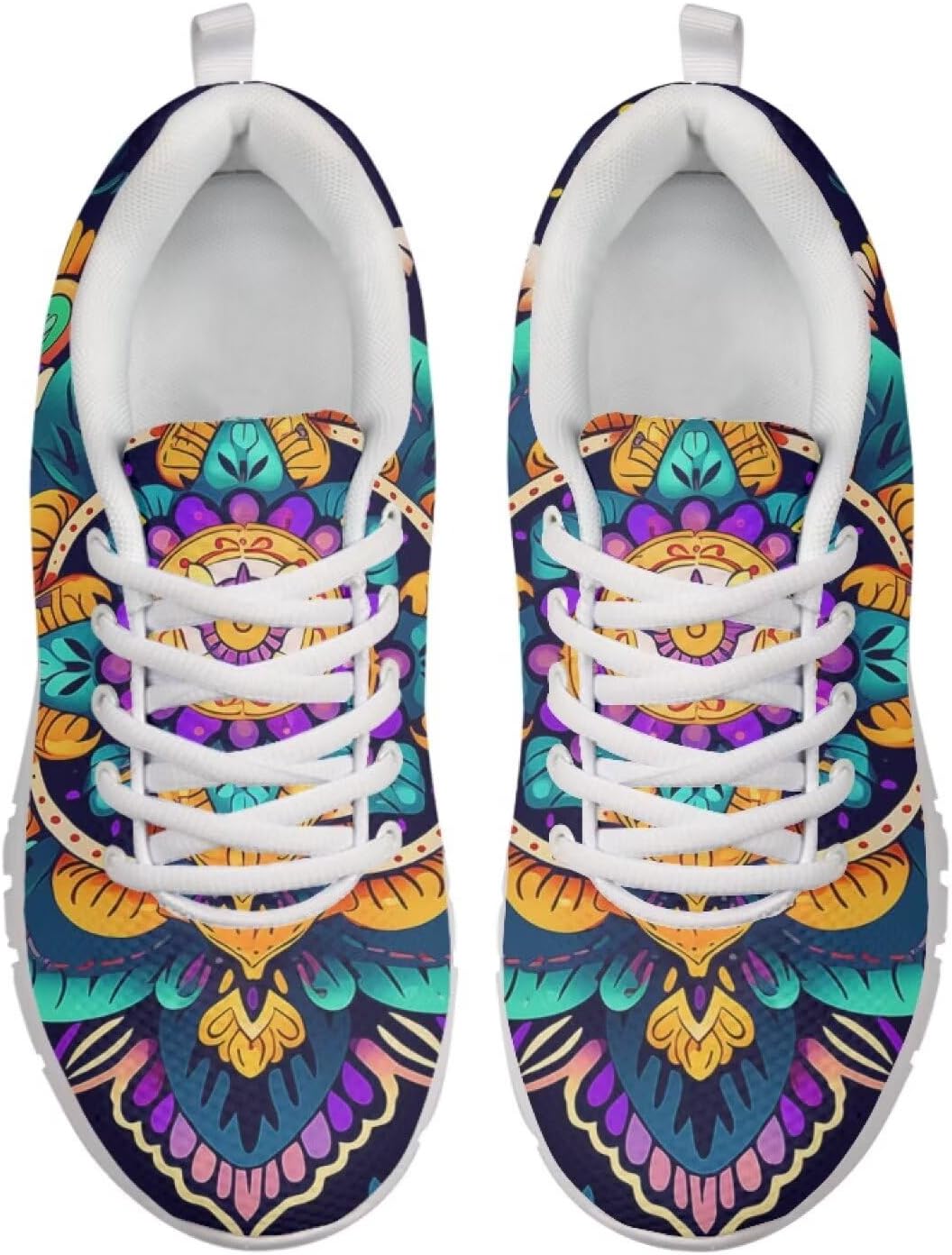 

Женские кроссовки для ходьбы, сетчатые беговые кроссовки для женщин и мужчин, теннисные спортивные кроссовки для зала, легкие Getelinseng, Hippie Colorful Mandala