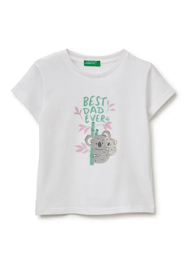 Футболка с принтом и блестками United Colors Of Benetton, белый