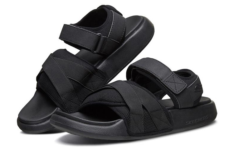 Пляжные сандалии мужские, все черные Skechers — фото 3