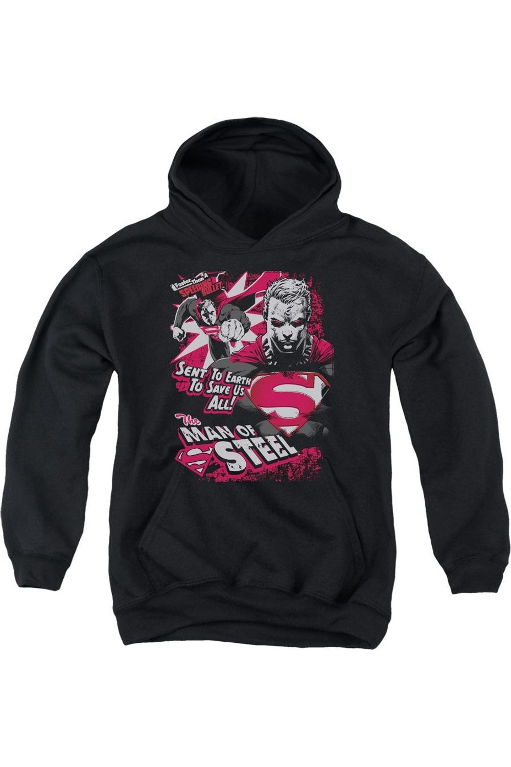 

Толстовка с капюшоном Superman Save Us All для молодежи Gildan, черный
