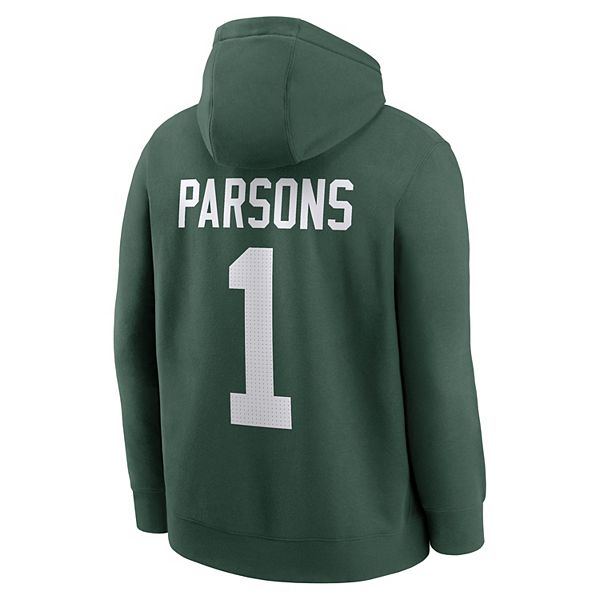 Толстовка с капюшоном Micah Parsons зеленого цвета Green Bay Packers с именем и номером игрока Nike — фото 4