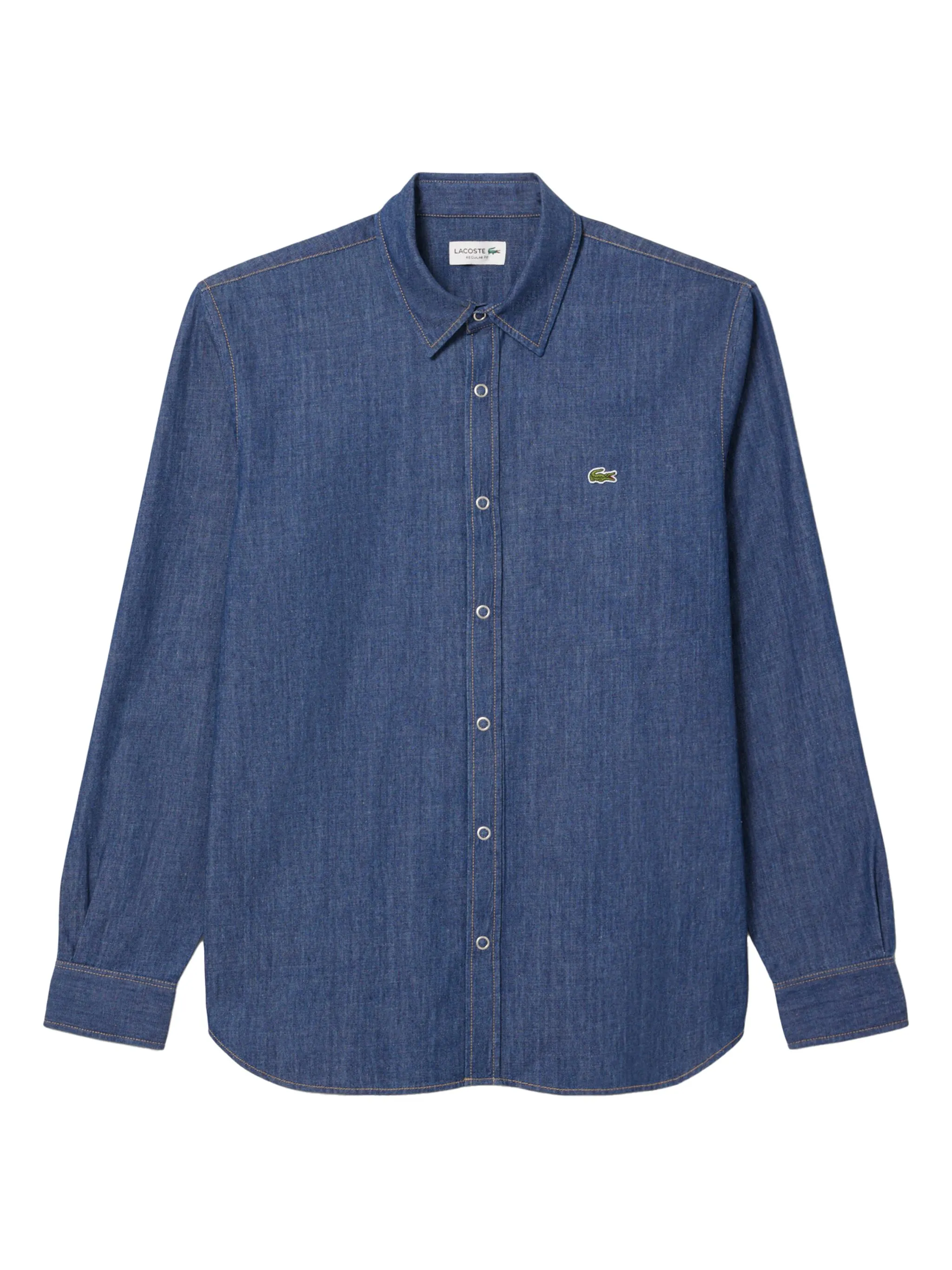 

Джинсовая рубашка с логотипом Lacoste, синий