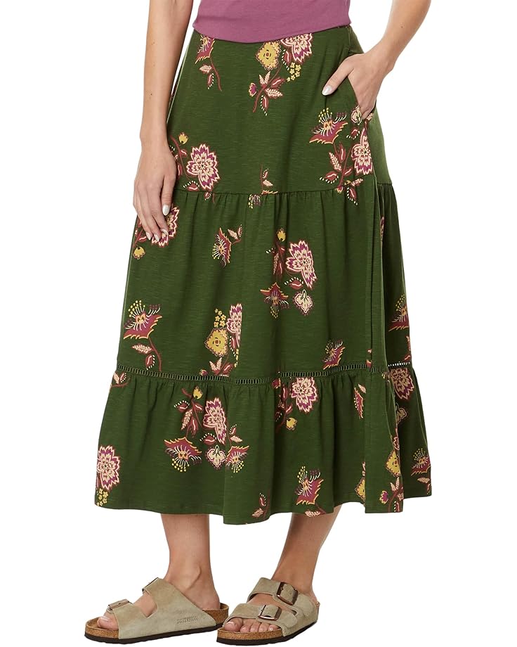 

Юбка Toad&Co Marigold Tiered Midi Skirt, цвет Epidote LG Scale Print