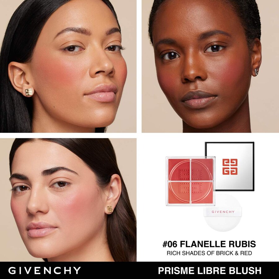 Prisme Libre Рассыпчатые румяна-пудра 12H Сияние Givenchy, 0.15 oz, Flanelle Rubis — фото 3