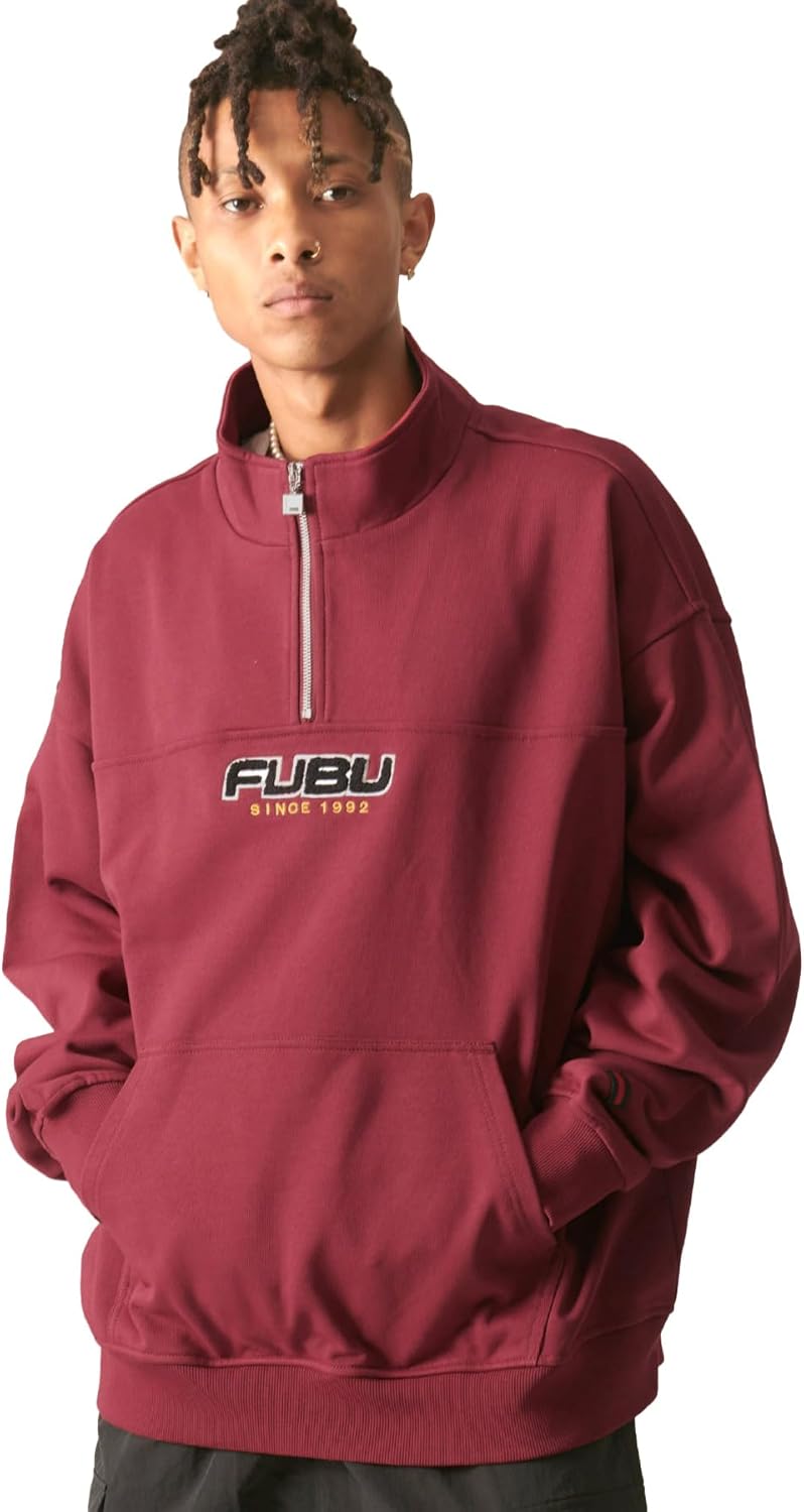 

Толстовка FUBU, на флисовой подкладке, с длинным рукавом, с логотипом бренда, свободного кроя, в американском стиле, выберите свой дизайн, fubu-24fw-tops, унисекс, для взрослых, бордовый, Красный, Толстовка FUBU, на флисовой подкладке, с длинным рукавом, 