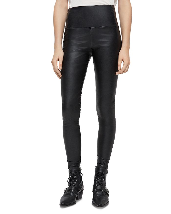 

Леггинсы Cora из искусственной кожи ALLSAINTS, черный