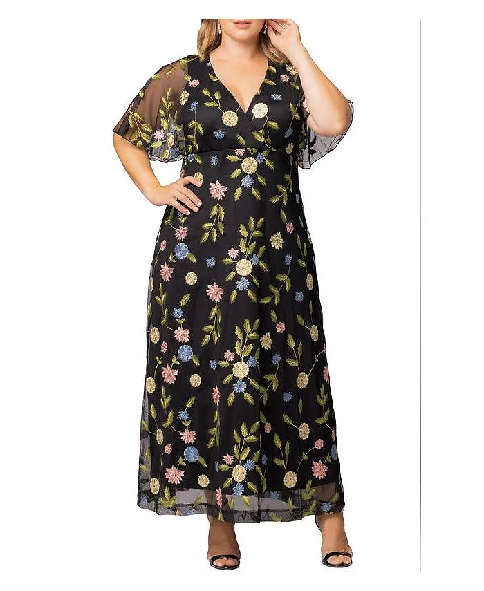 

Вечернее платье с вышивкой Plus Size Embroidered Elegance Kiyonna, мультиколор
