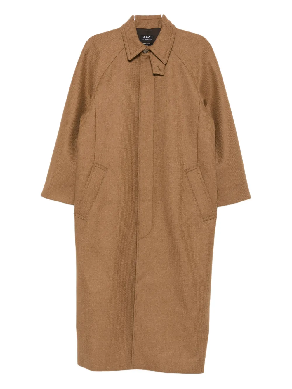 

Пальто из шерсти с карманами A.P.C., коричневый