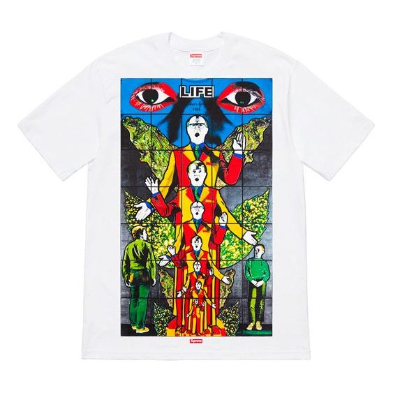 

Футболка ss19 gilbert george life white tee Supreme, белый
