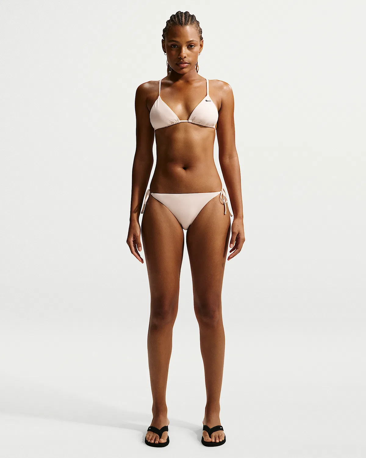 Женский треугольный топ-бикини Nike Swim Effortless Essential, Chalk — фото 4