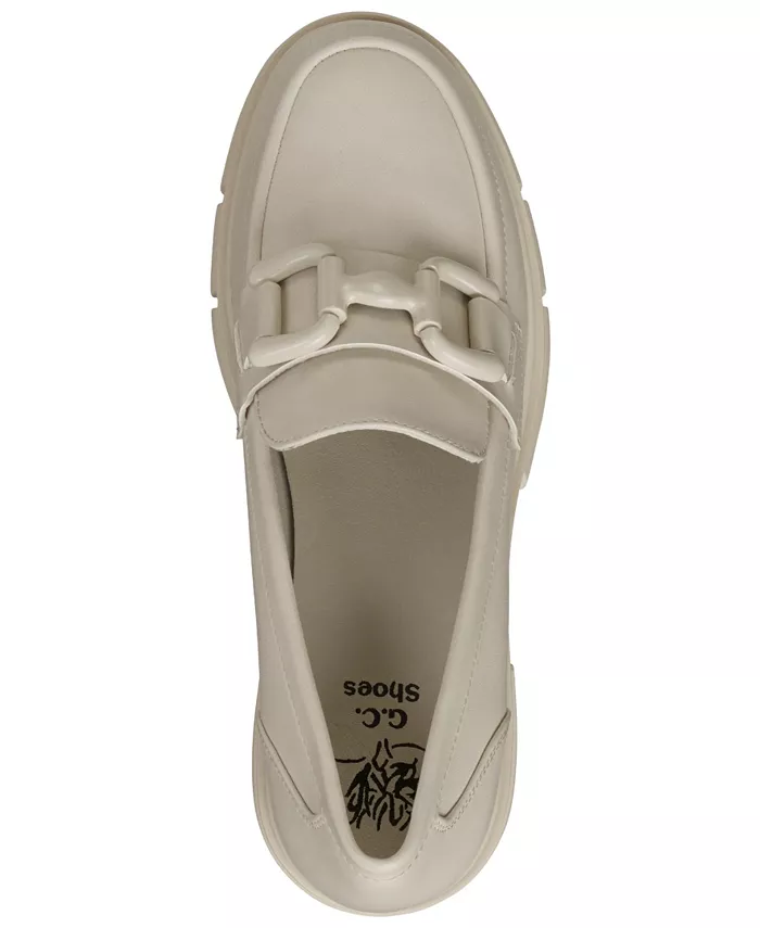 Женские лоферы Caesar на массивной подошве-платформе GC Shoes, белый — фото 4