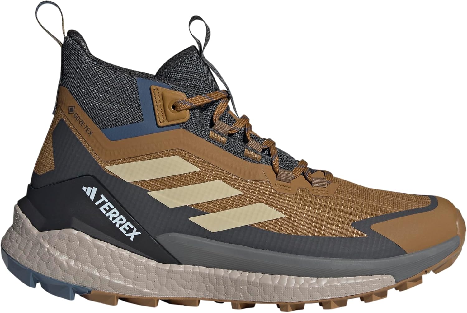 Мужские походные кроссовки Adidas Terrex Free Hiker 2.0 с Gore-tex, бронзовый/угольный — фото 2