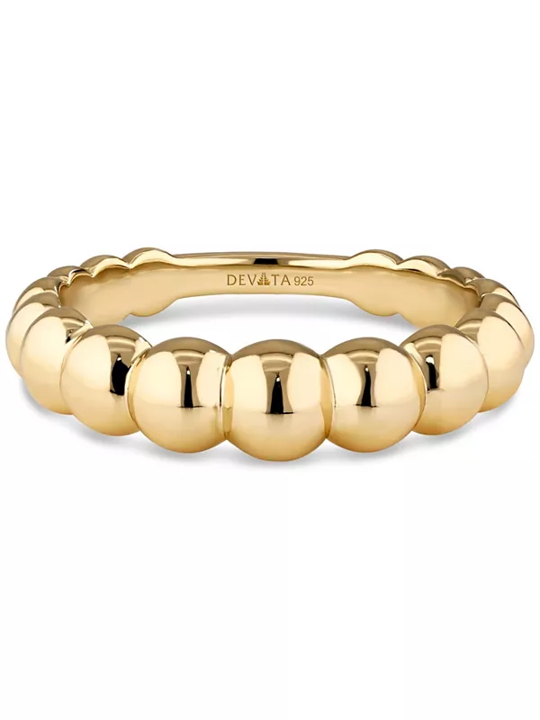 

Кольцо с шариком из бисера, позолоченное серебро 925 пробы, размер Devata, gold