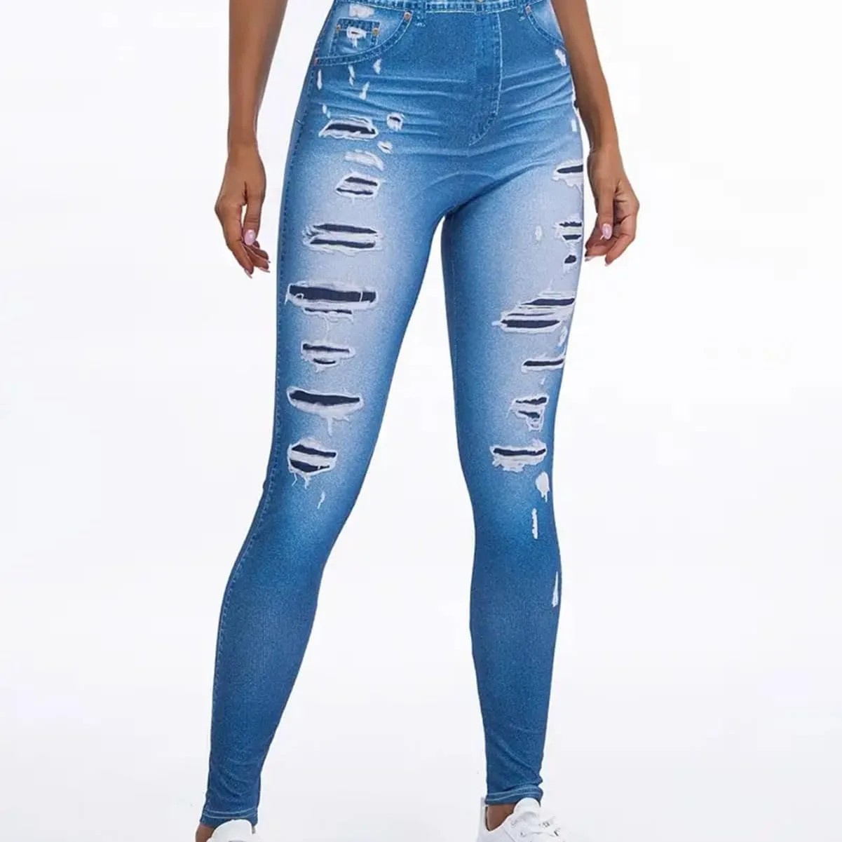 Женские скинни джинсы slim denim — фото 3