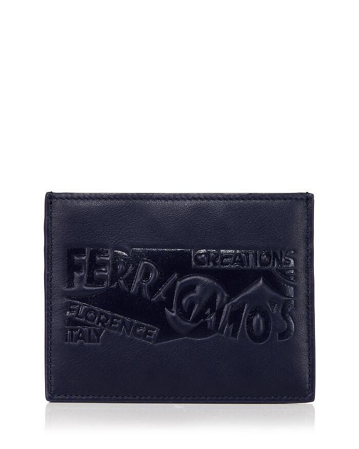 

Кожаный футляр для карточек с логотипом Venna Ferragamoный, синий