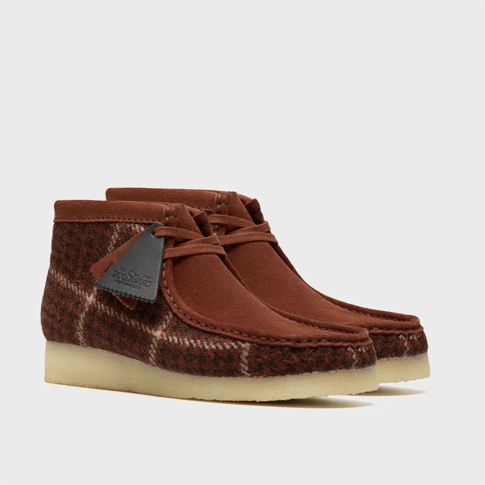 Мужские ботинки Wallabee цвета ржавчины с твидом Harris от Clarks Originals