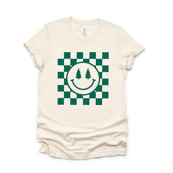 

Футболка с принтом в клетку и новогодним смайликом Simply Sage Market, Cream, Зеленый, Футболка с принтом в клетку и новогодним смайликом Simply Sage Market, Cream
