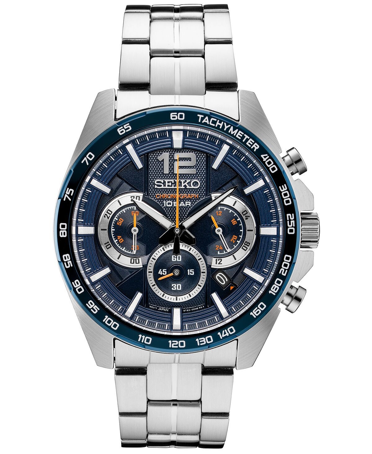 

Мужские часы Essentials с хронографом и браслетом из нержавеющей стали, 43,9 мм Seiko