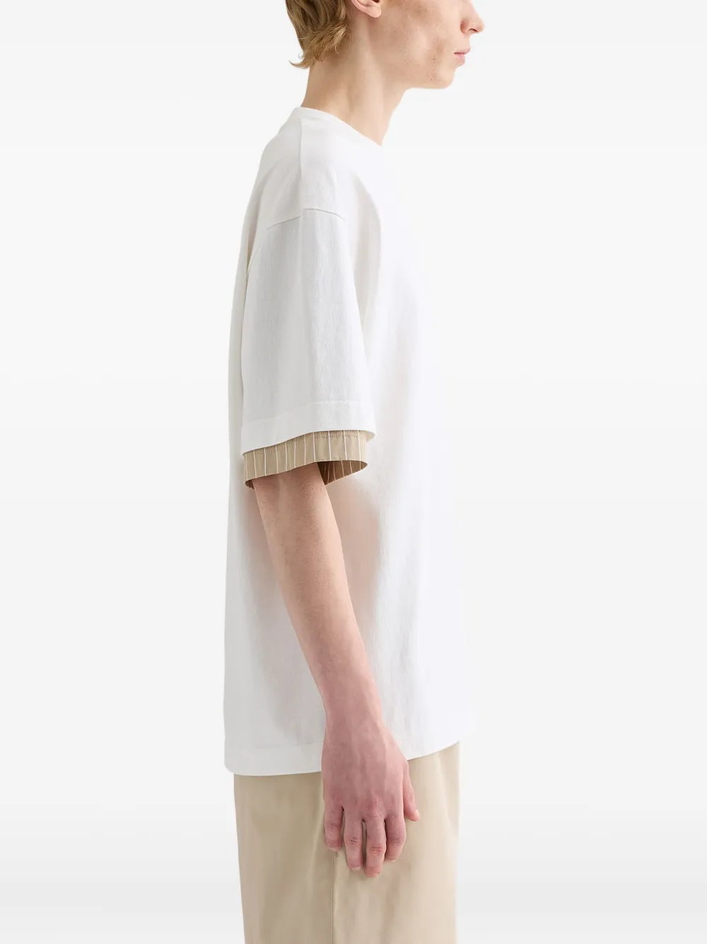 Двухслойная футболка в полоску Jil Sander, белый — фото 2