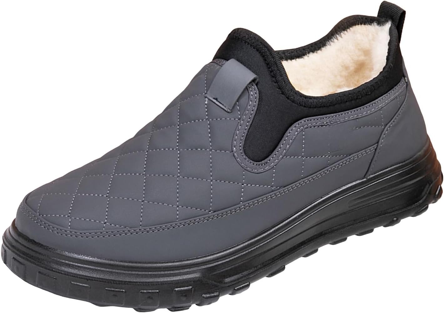 

Зимние мужские ботинки IWIHMIV, противоскользящие, хлопковые, для улицы, повседневные, с толстой подошвой, утепленные флисом, серый