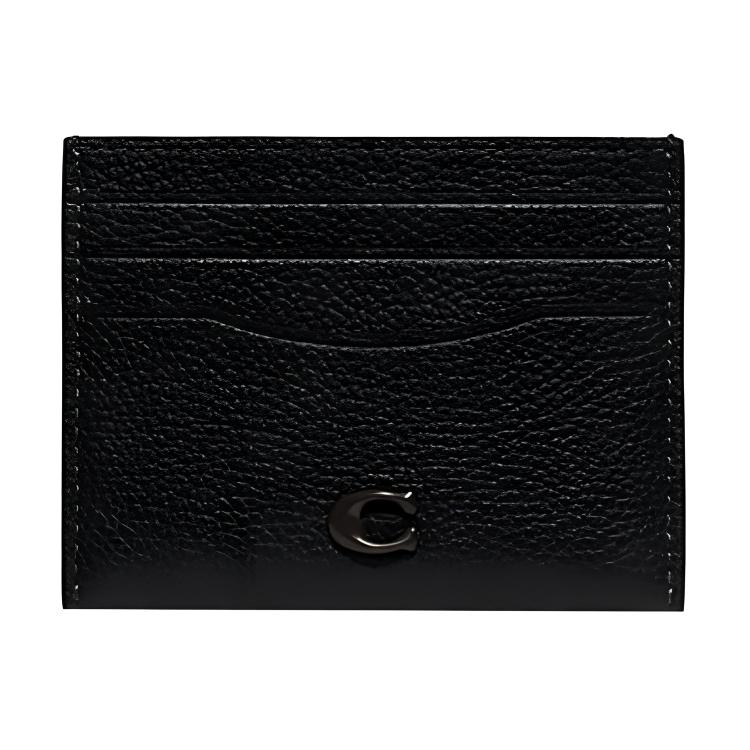 

COACH Кожаный кошелек для карт и монет унисекс черный мини