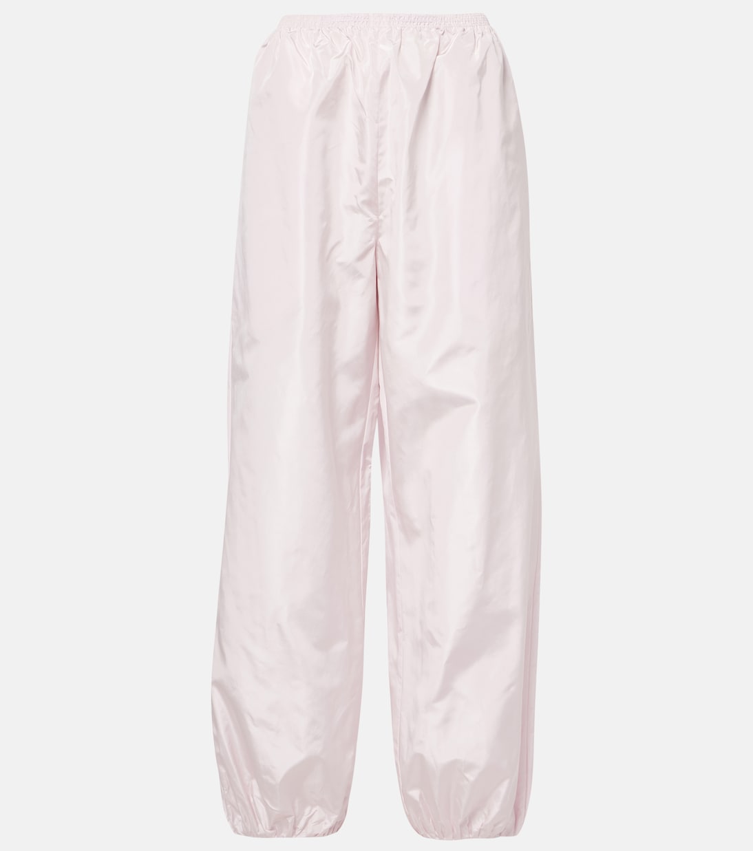 

Брюки широкие из искусственного шелка Alaïa, Rose Pale