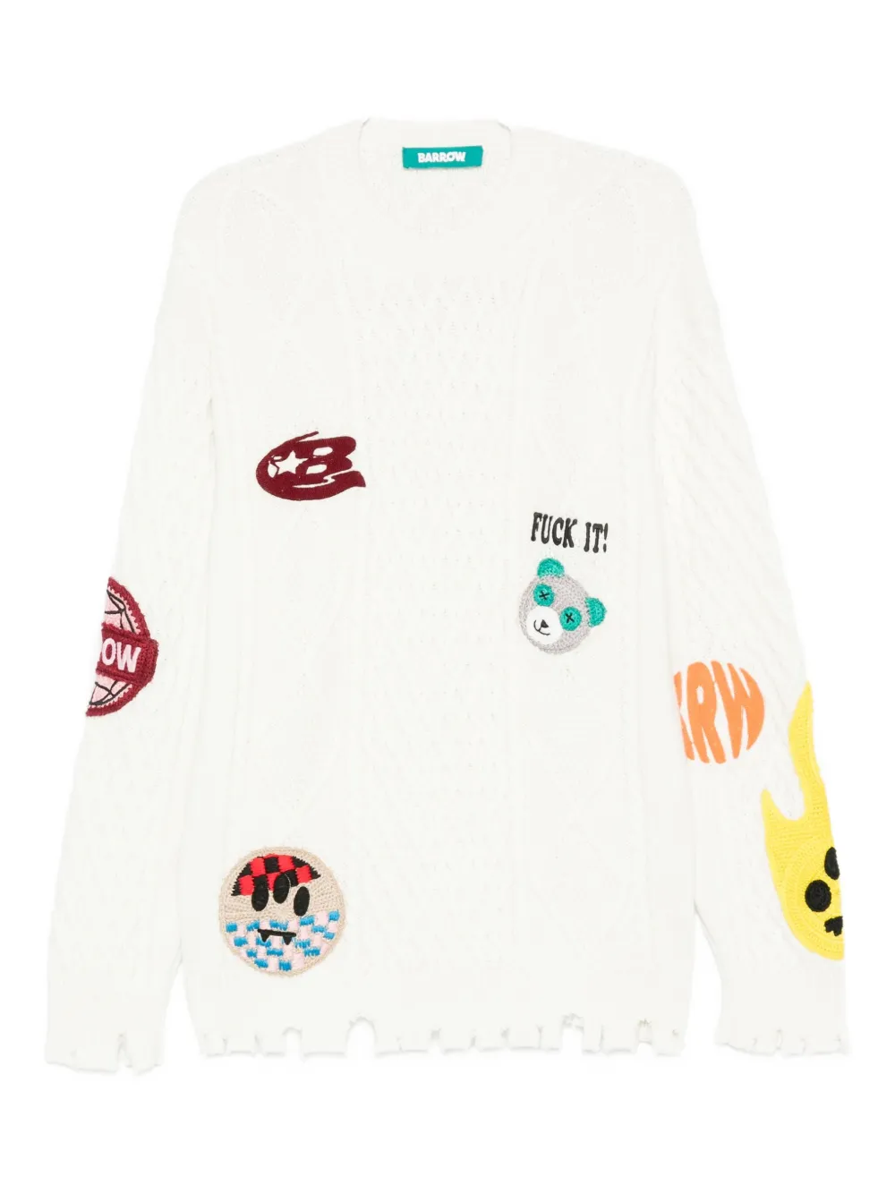 

Свитер с эффектом потертости и аппликацией BARROW, нейтральный