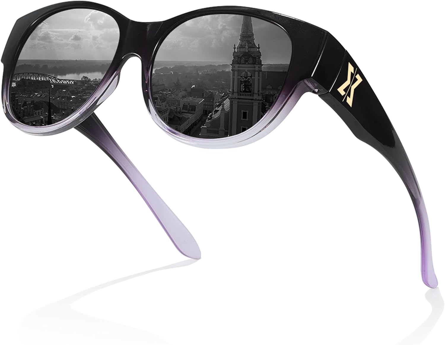 

Солнцезащитные очки Trysee Fit Over Sunglasses для женщин, поляризованные, с защитой от УФ-излучения UV400, увеличенного размера, можно носить поверх обычных очков. CTS5779-2M, C02 Gradient Purple