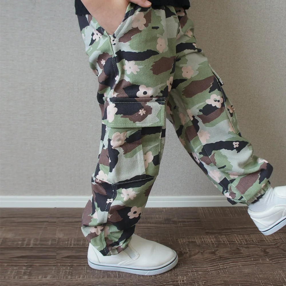 Длинные брюки-карго с камуфляжным и мелким цветочным принтом. Branshes, camouflage — фото 2