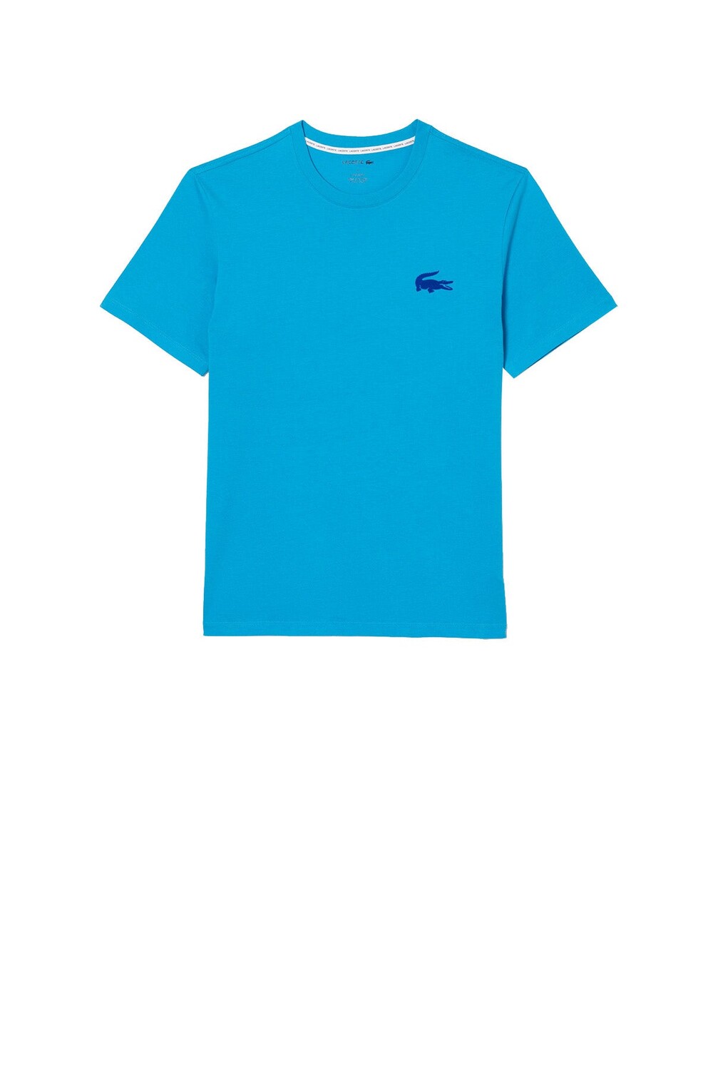 

Голубая мужская футболка с логотипом Lacoste