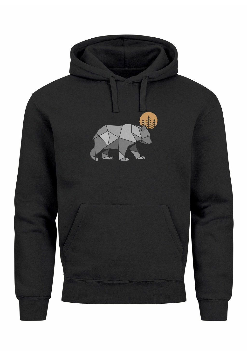 

Толстовка POLYGON BÄR MOND OUTDOOR WANDERN NATUR AUFDRUCK FASHION STREETSTYLE Neverless, черный