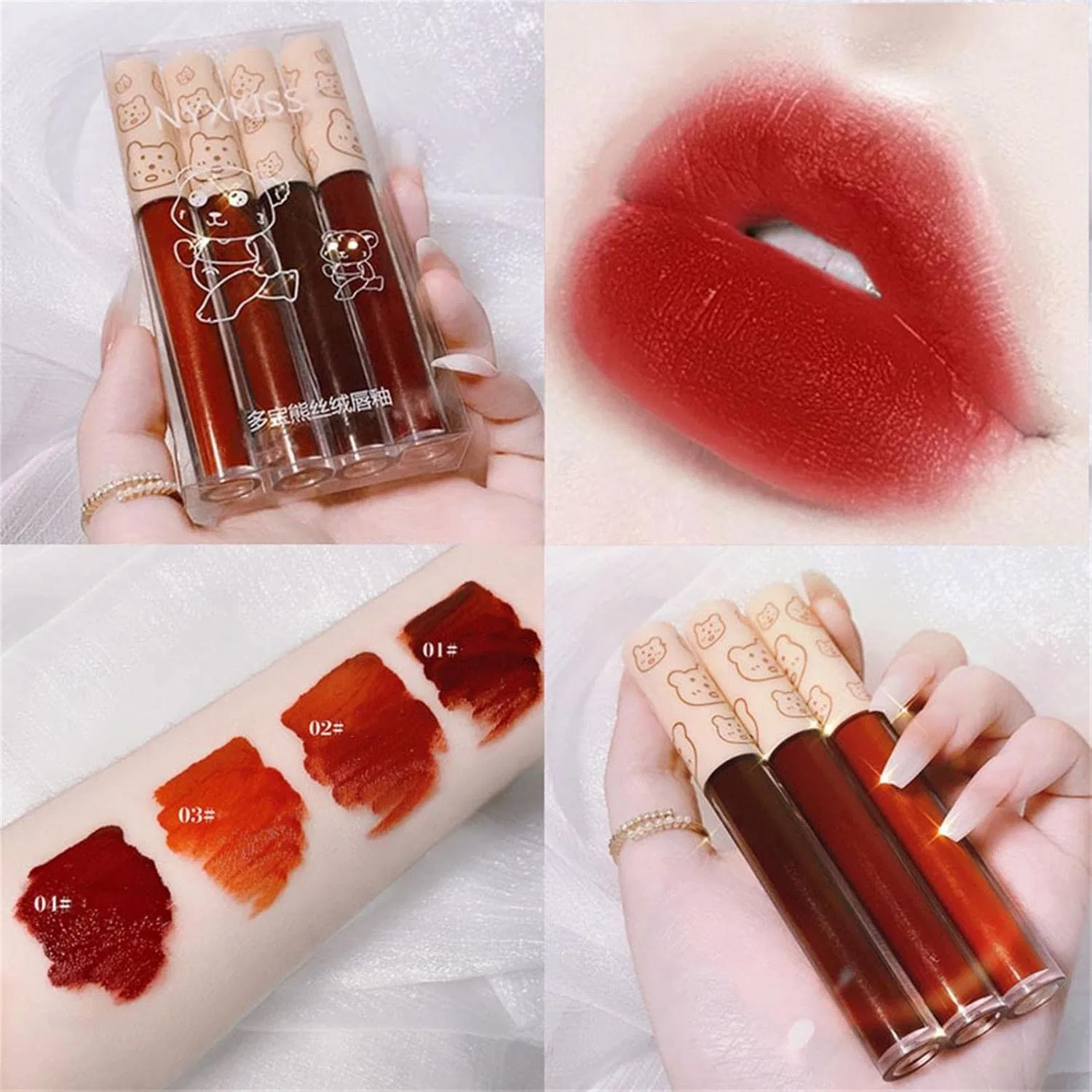 Набор тинтов для губ Watery Tint Trip Air Sensation Lip Tint Set of 4 Foreted — фото 4
