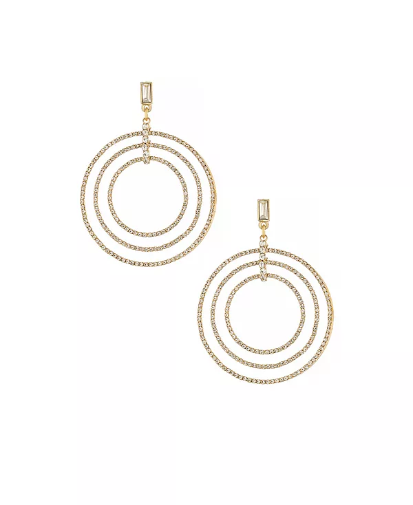 

Серьги-Кольца в стиле диско из стекла Ettika, gold