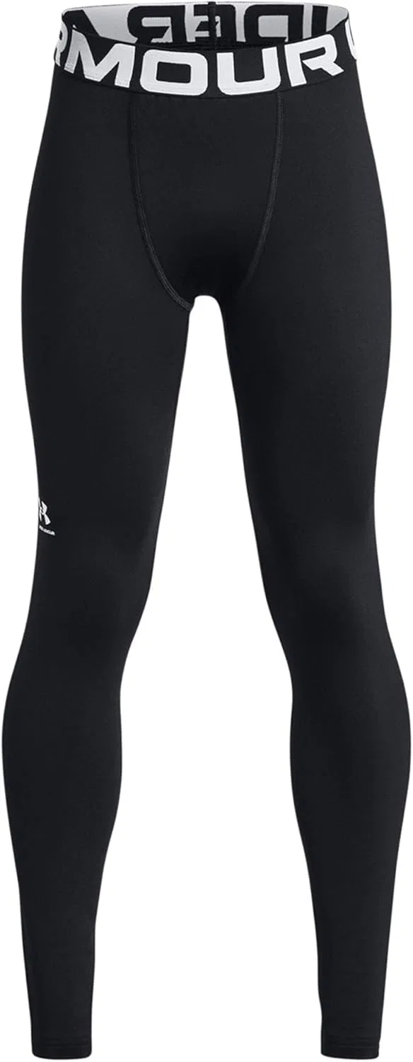 Базовые леггинсы для мальчиков ColdGear Armour Under Armour, черно-белые