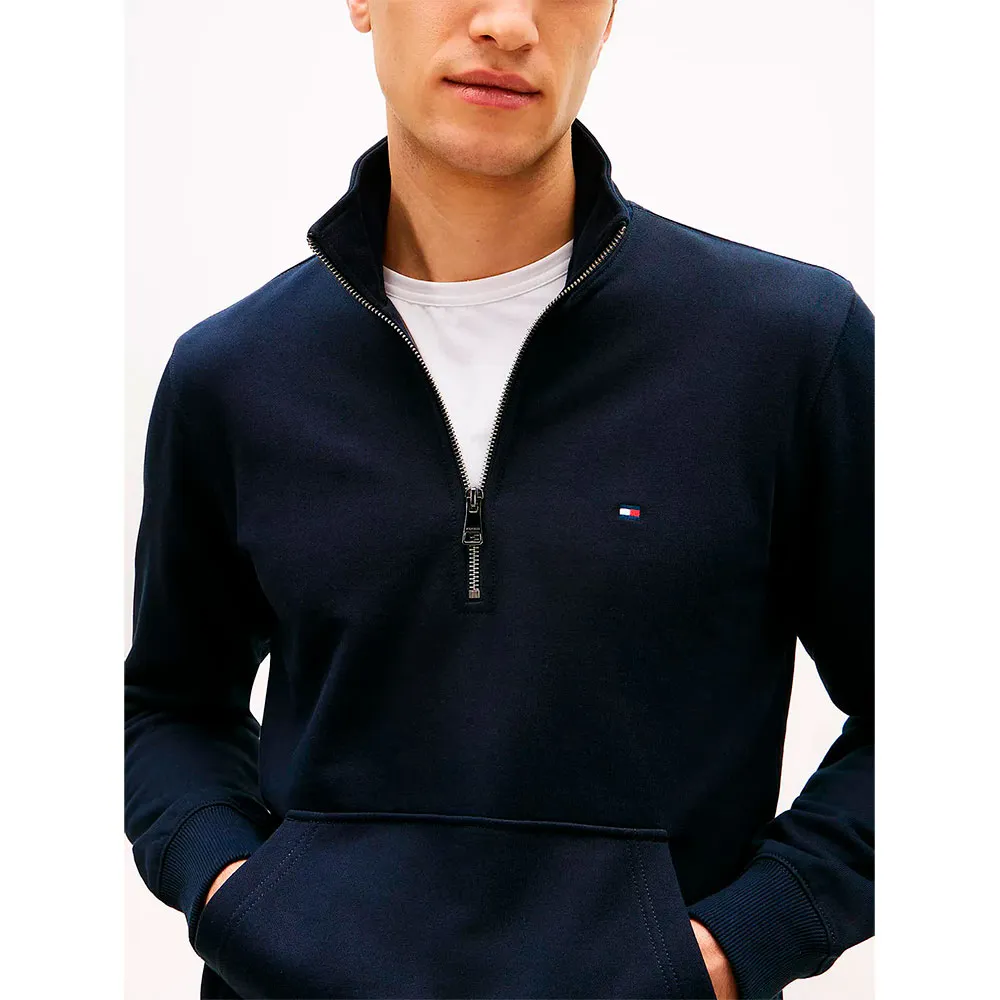 Толстовка Tommy Hilfiger Essential Terry с застежкой-молнией до середины груди, синий — фото 4