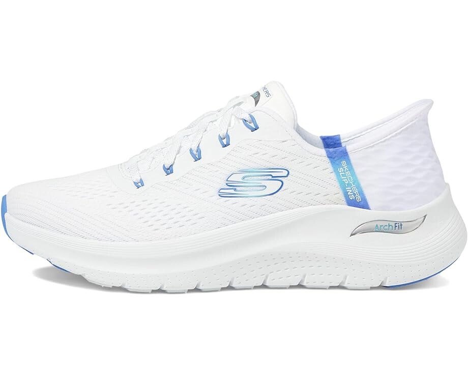 Кроссовки SKECHERS Arch Fit 2.0 Easy Chic Hands Free Slip-Ins, цвет White Blue — фото 4