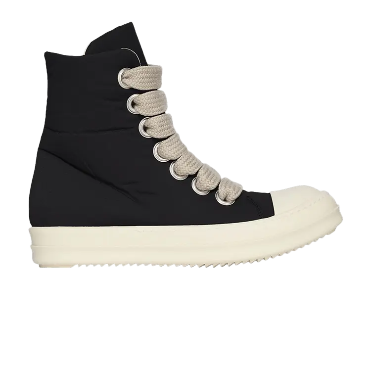 

Кроссовки Rick Owens DRKSHDW Hollywood Jumbo Lace Puffer High 'Black Milk', черный