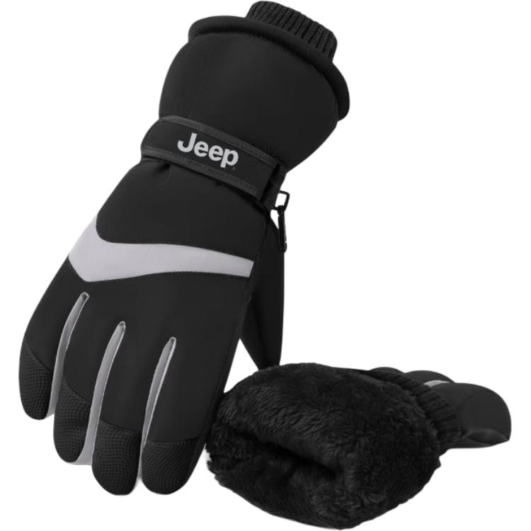 

Jeep Тёплые перчатки из полиэстера унисекс, Black--Men's