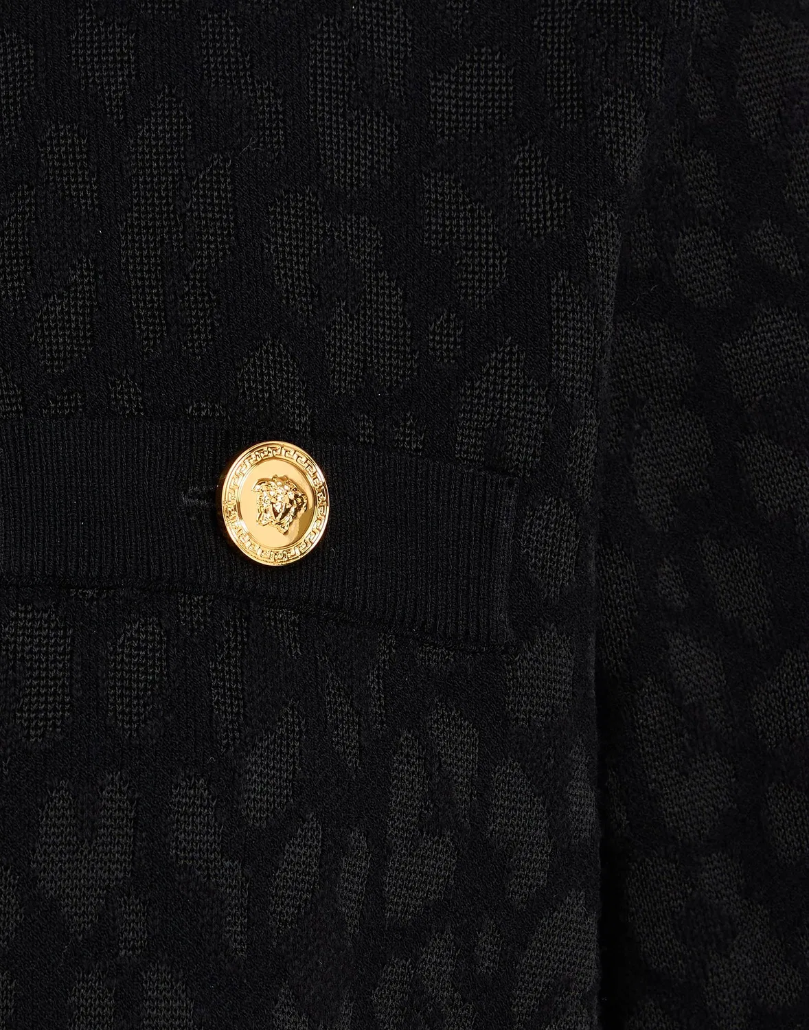 Платье мини с леопардовым принтом VERSACE черное — фото 4