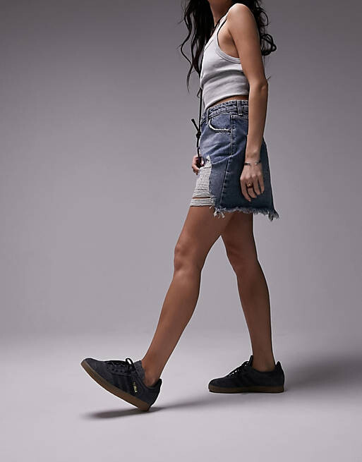 

Голубая джинсовая юбка с завышенной талией Topshop