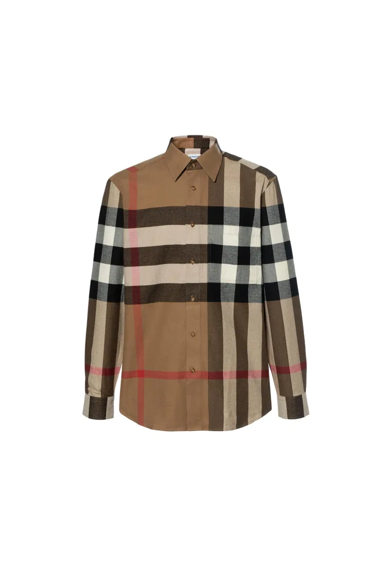 Мужская рубашка Burberry 81121071, хлопок, коричневый