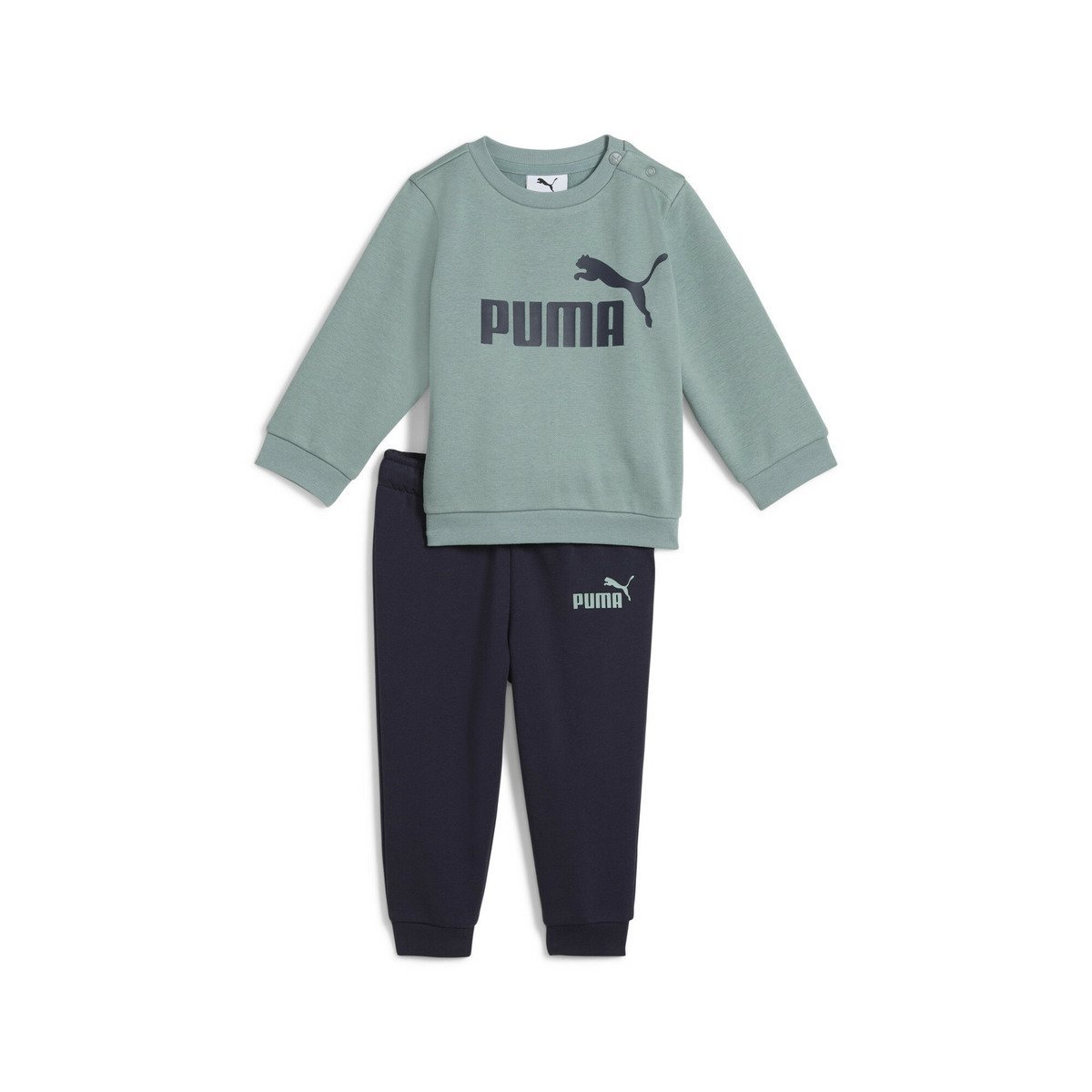 Детский комбинезон Baby Minicat ESS Crew Suit Set, на флисовой подкладке, размеры 74-98 см. Puma, Green Moon