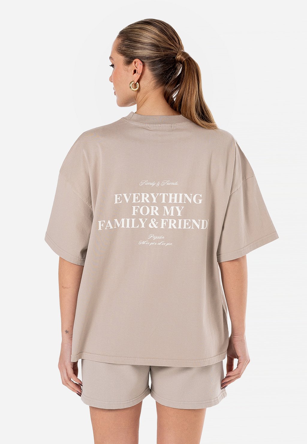 

Футболка с принтом ELLA OVERSIZED TEE Pegador, серый