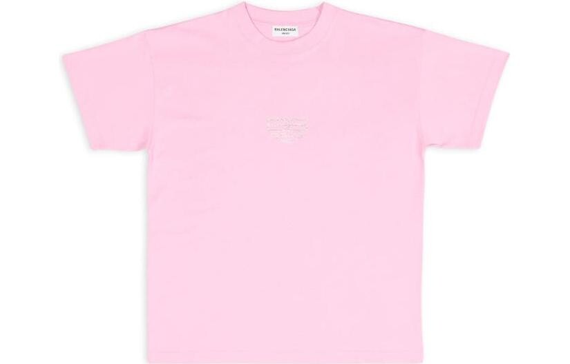 

Футболка женская Balenciaga с вышитым лготипом, розовый