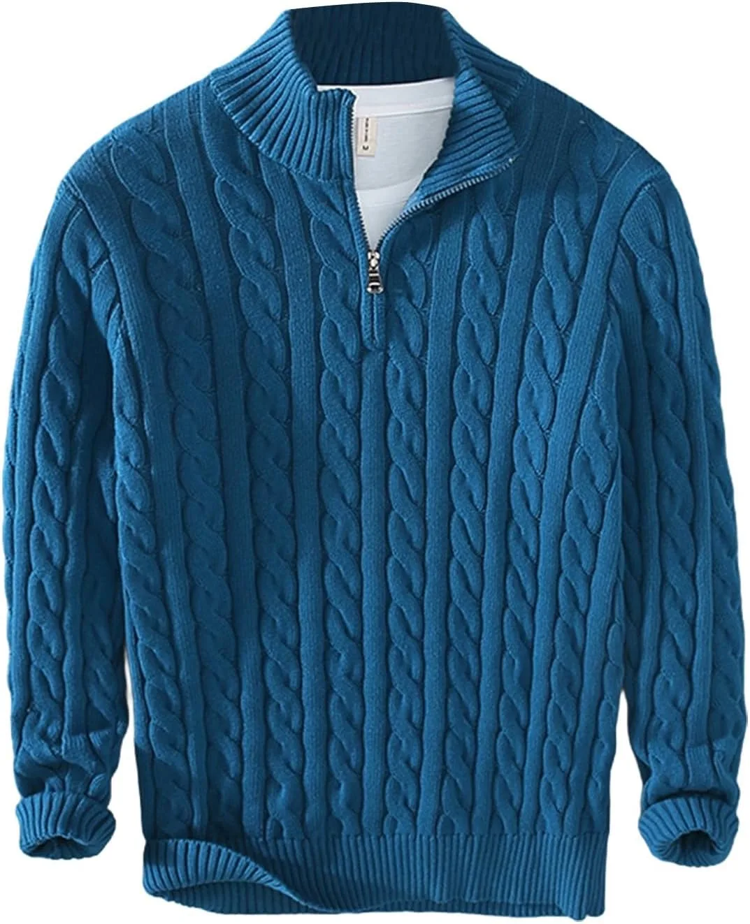 

CRNTCEM Slim Fit 1/4 Zipper вязаный свитер для мужчин