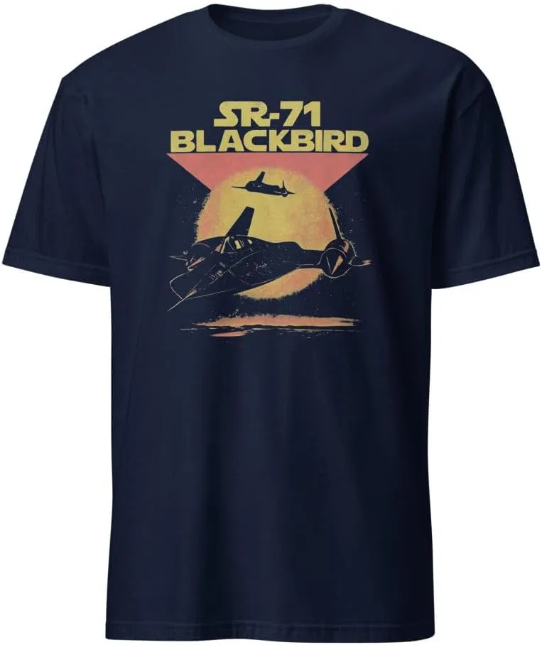 Мужская футболка с принтом SR-71 Blackbird 64000 Unisex Softstyle T-Shirt, Navy