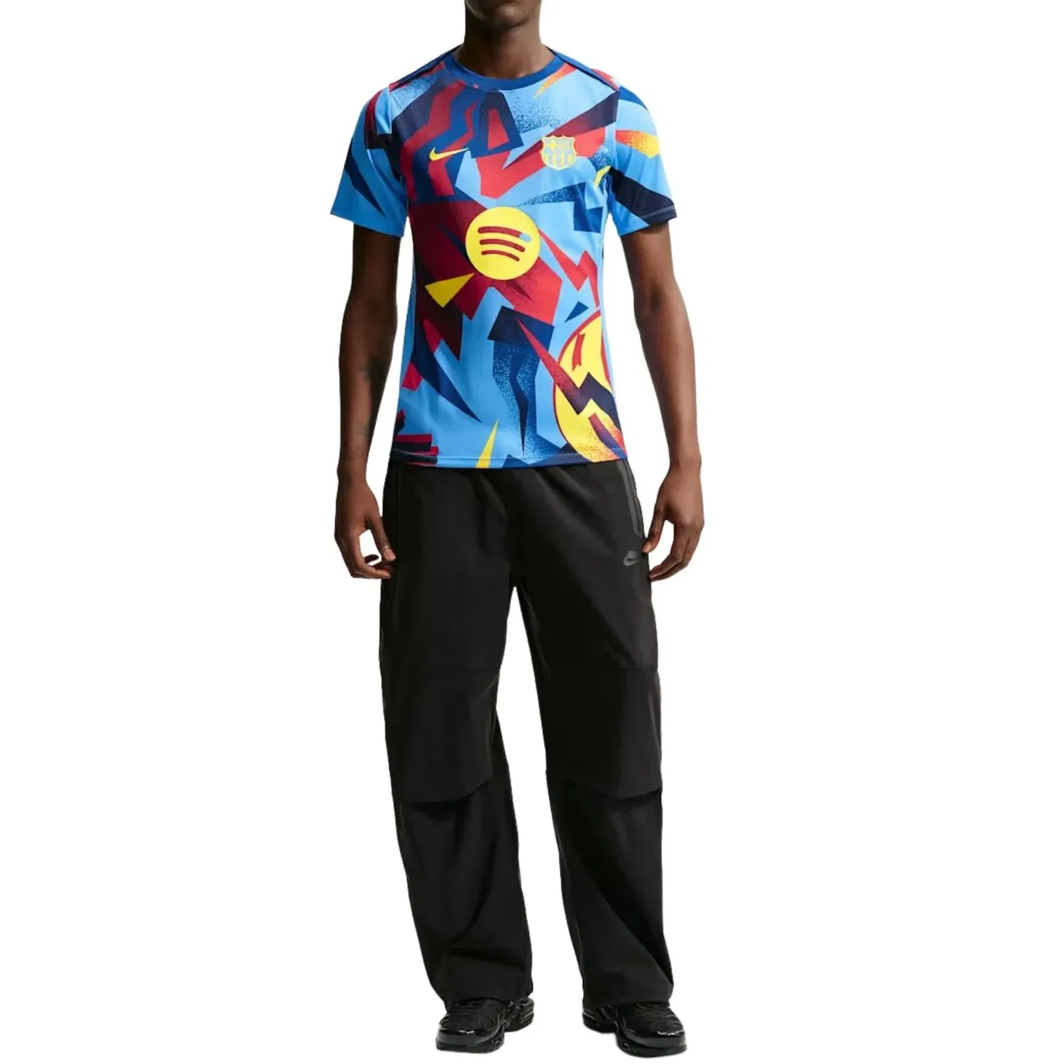 Мужская игровая майка F.C. Barcelona Academy Pro Fourth Dri-FIT Pre-Match T-Shirt 'University Blue Gym Blue Opti Nike, Gym Blue/Opti Yellow — фото 4