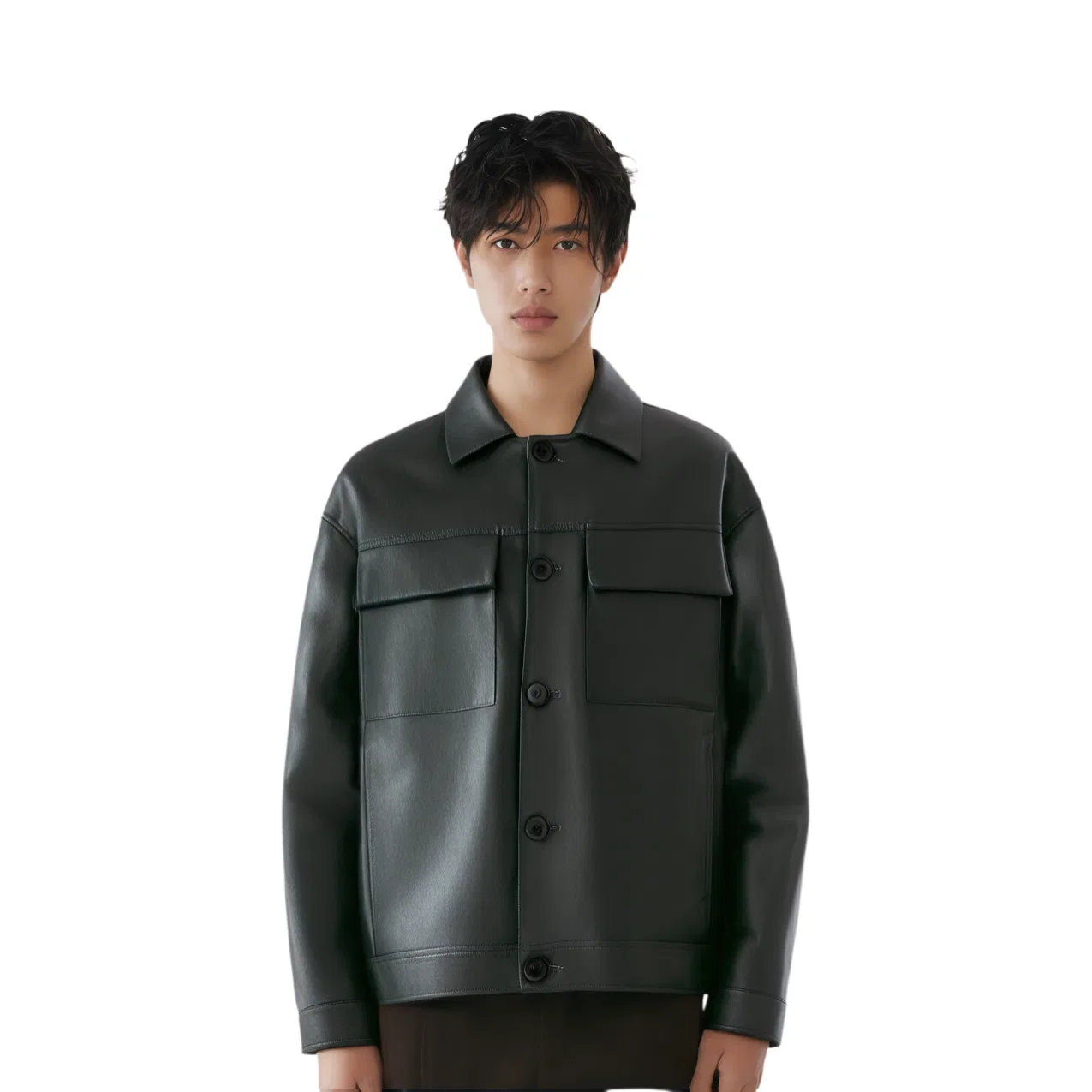 Мужская куртка с лацканами Duck Green ZARA, Duck Green — фото 4