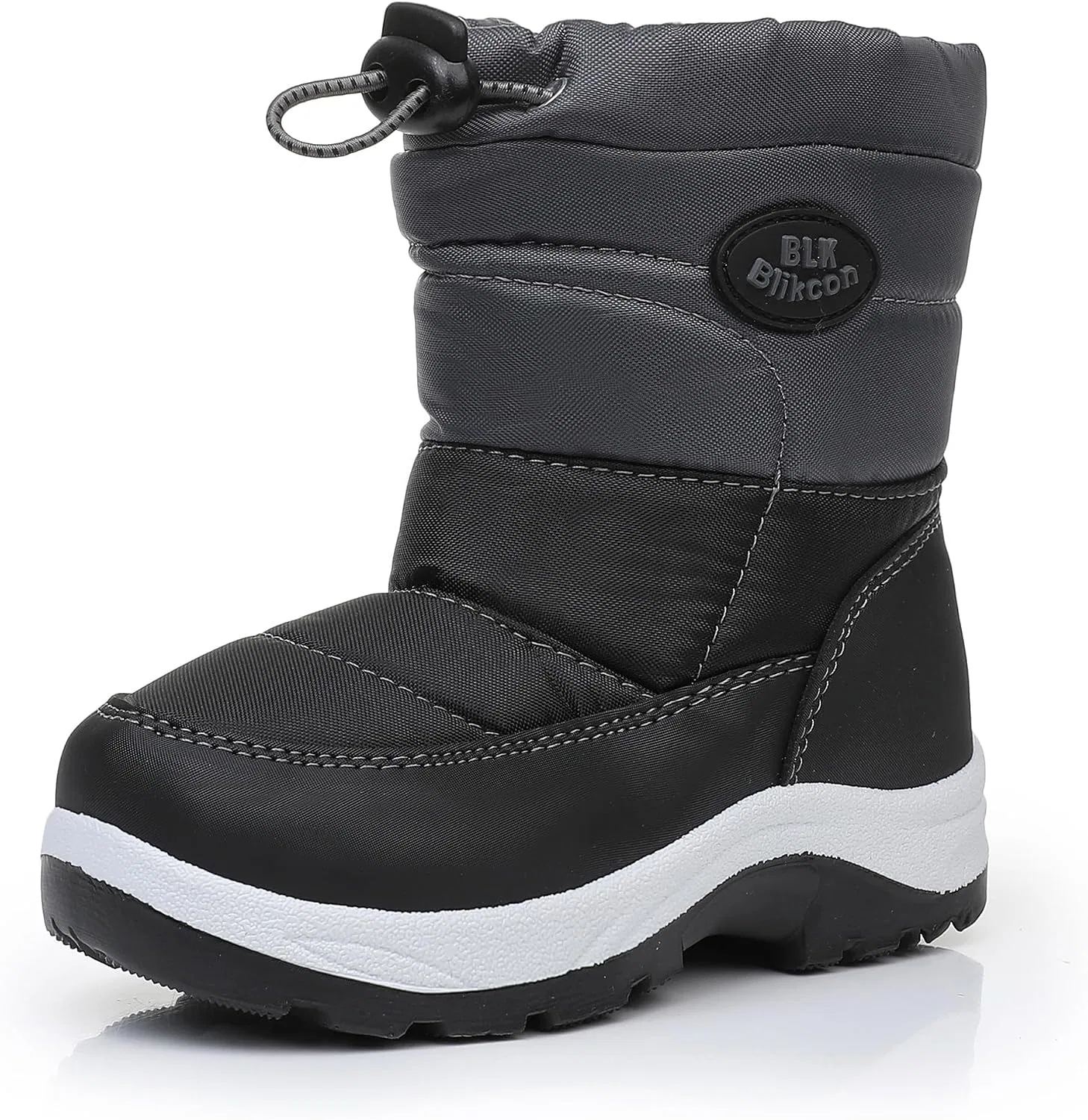 Детские зимние ботинки для мальчиков и девочек водоотталкивающие Blikcon, Blackgrey